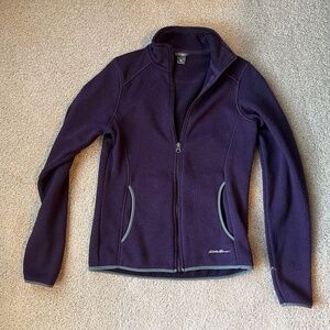 Eddie Bauer Purple Zip Up Sweater Size XS